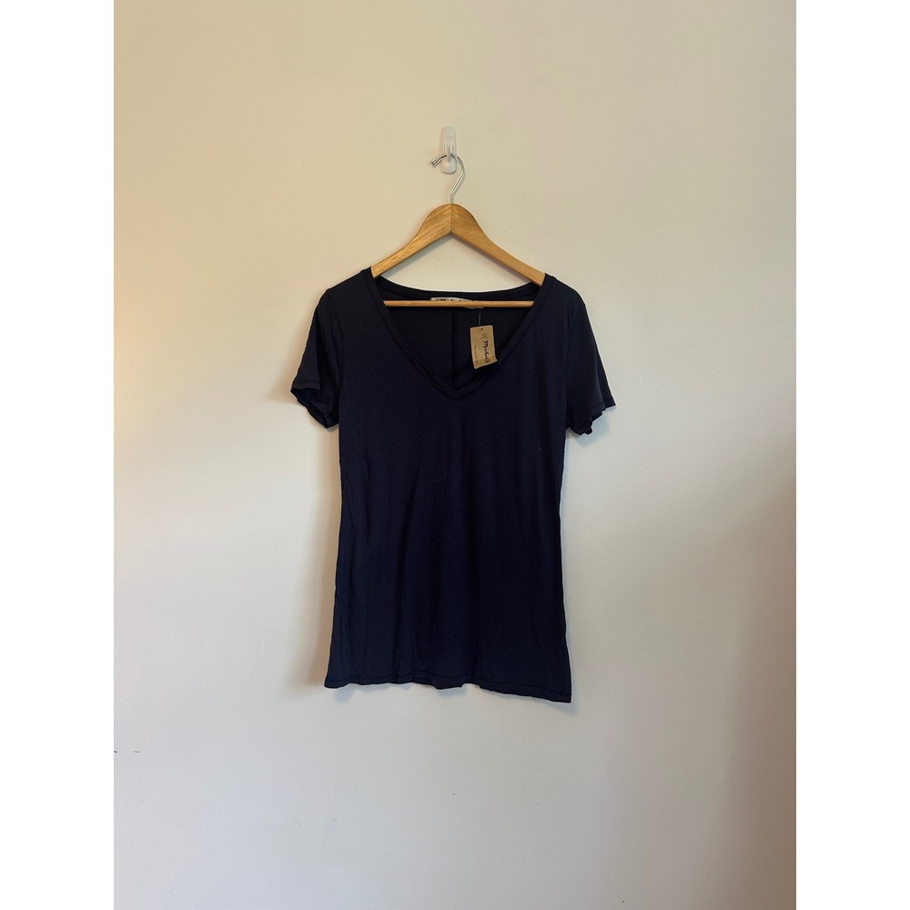 NWT Michael Stars Navy Blue Cotton V-Neck Short Sleeve T-Shirt
